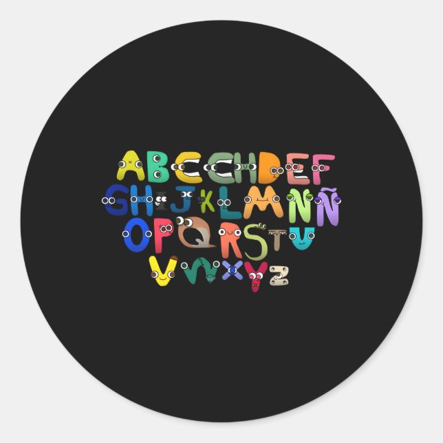 Alphabet Lore für Spanisch Runder Aufkleber (Vorderseite)