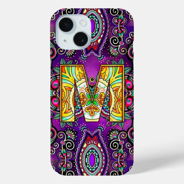 Alphabet M mandala Case-Mate iPhone Hülle (Rückseite)