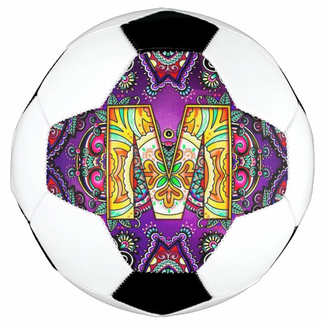Alphabet M mandala Fußball (Vorderseite)