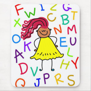 Alphabet-Mädchen Mousepad