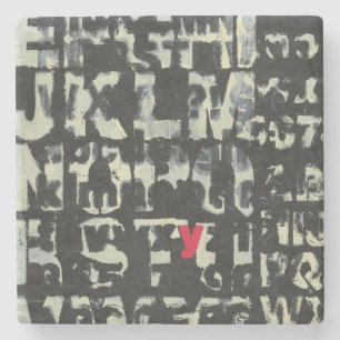 Alphabet-Malerei vom Normannen Wyatt Steinuntersetzer