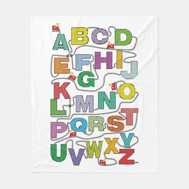 Alphabet Maze Puzzles Bahn Fleecedecke (Vorderseite)
