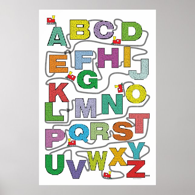 Alphabet Maze Puzzles Bahn Poster (Vorne)