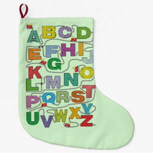 Alphabet Maze Train Poster Großer Weihnachtsstrumpf