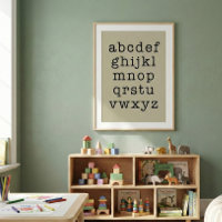 Alphabet Minimalistische Schreibmaschine Typografi
