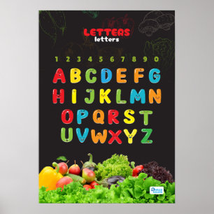 Alphabet mit Obst und Gemüse Poster