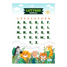 Alphabet mit süßen Tieren