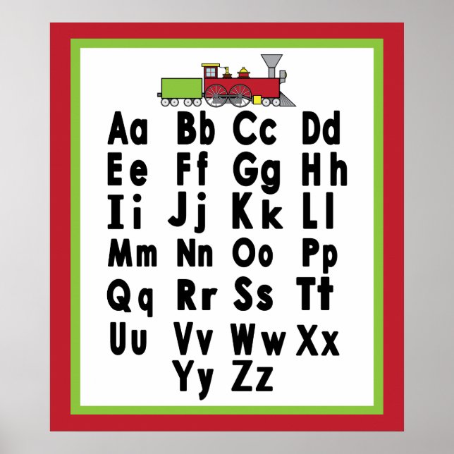Alphabet mit Zug: Obere und untere Hüllen Poster (Vorne)