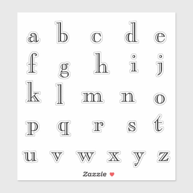 Alphabet Monogram Letters Aufkleber (Blatt)