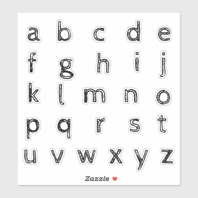 Alphabet Monogram Letters Aufkleber (Blatt)