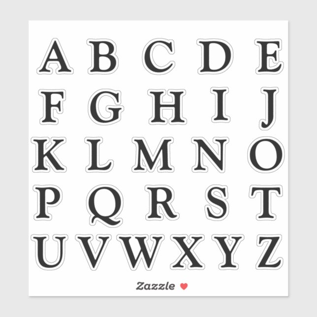Alphabet Monogram Letters Aufkleber (Blatt)