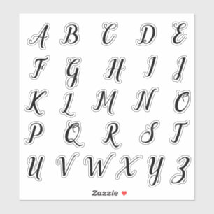 Alphabet-Monogramm beschriftet Initiale Aufkleber