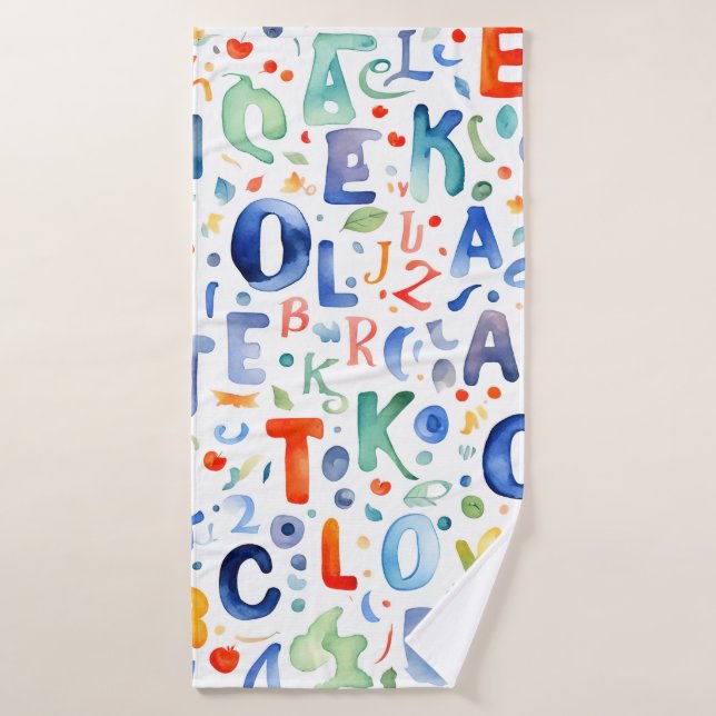 Alphabet Muster Badhandtuch Set (Badehandtuch)
