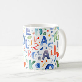 Alphabet Muster Kaffeetasse