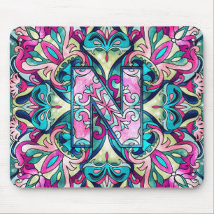 Alphabet N mandala Mousepad