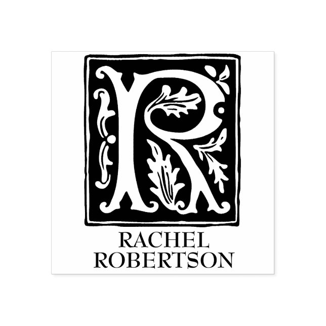 Alphabet-Ornamentik-Letter R Mit Monogramm Gummistempel (Prägung)