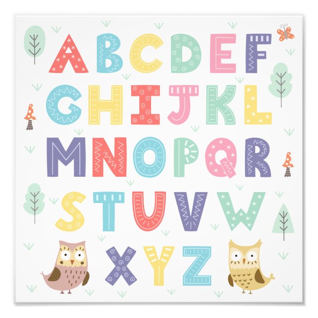 Alphabet Owls Fotodruck (Vorne)