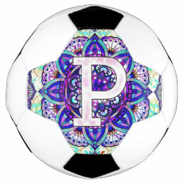 Alphabet P mandala Fußball