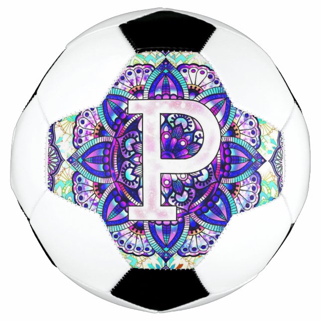 Alphabet P mandala Fußball (Vorderseite)