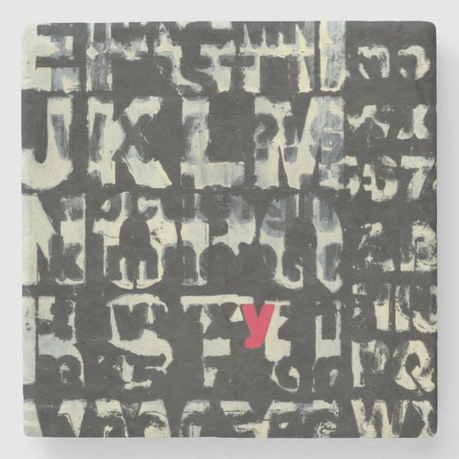 Alphabet Painting von Norman Wyatt Steinuntersetzer (Vorderseite)