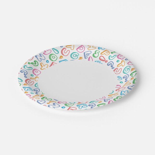 Alphabet Pappteller (Schrägansicht)