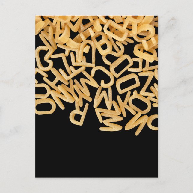 Alphabet-Pasta-Hintergrund Postkarte (Vorderseite)
