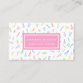 Alphabet Pattern - Lehrer/Lehrer Visitenkarte