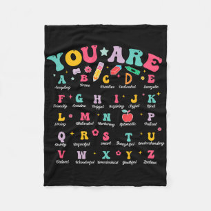 Alphabet Positive Affirmationen Zurück zur Schule Fleecedecke