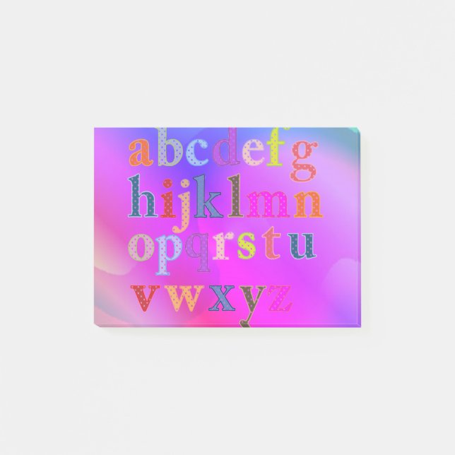 Alphabet Post it Note Post-it Klebezettel (Vorderseite)