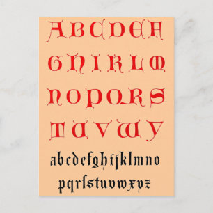 Alphabet Postcard Postkarte
