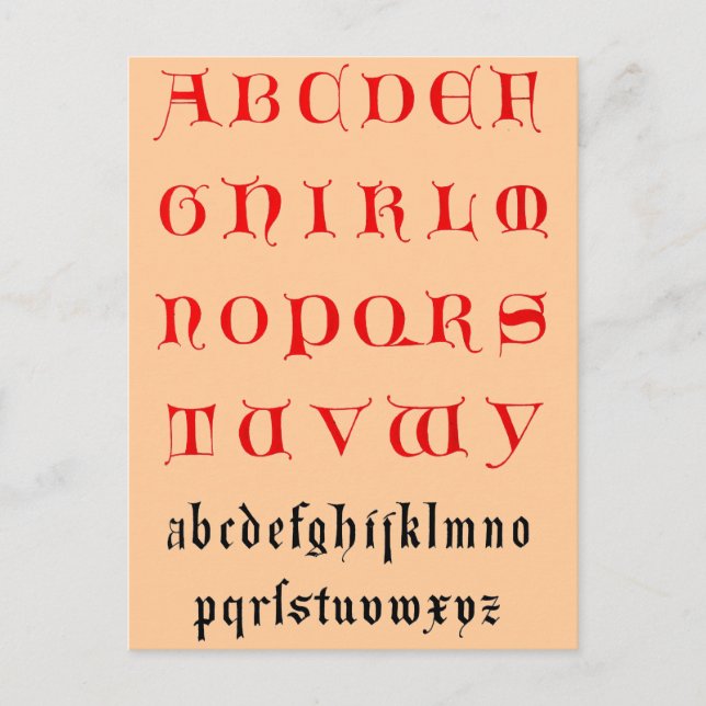 Alphabet Postcard Postkarte (Vorderseite)