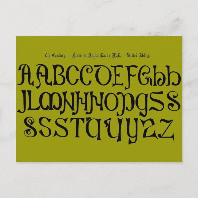 Alphabet Postcard Postkarte (Vorderseite)