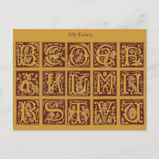 Alphabet Postcard Postkarte (Vorderseite)