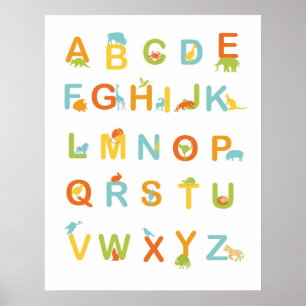 Alphabet Poster mit sonnigen Farben