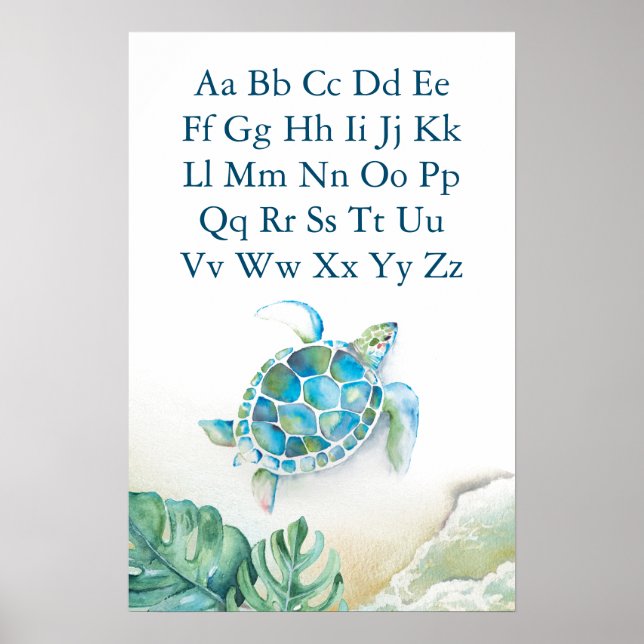 Alphabet Posters pour enfants Tortue de mer tropic (Devant)