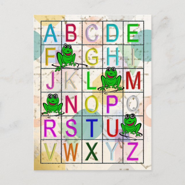Alphabet Postkarte (Vorderseite)