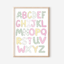 Alphabet-Quilt-Stil-Buchstaben-Kunstposter