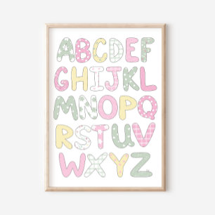 Alphabet-Quilt-Stil-Buchstaben-Kunstposter Poster