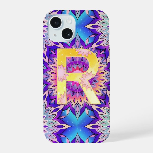 Alphabet R  iPhone 15 Hülle (Rückseite)