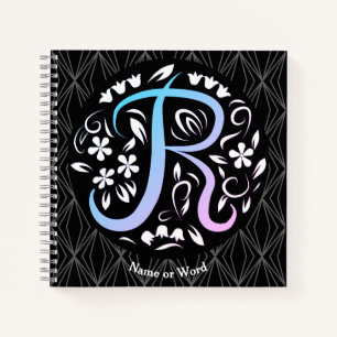 Alphabet R Monogram Handwriting Notizbuch