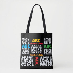 Alphabet Rainbow Black Tasche