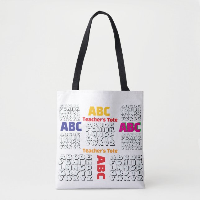 Alphabet Rainbow White Tasche (Vorderseite)