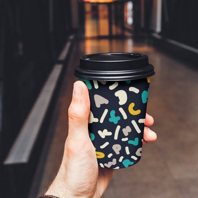 Alphabet Random Letters Art Pappbecher (alphabet pattern kids learning, kids,adult party stationery, birthday party use and throw paper cups)