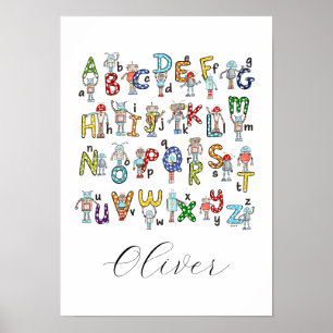Alphabet Roboter Poster