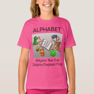 Alphabet Rosa Bilder Mädchen T-Shirt