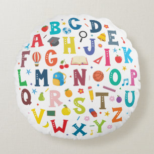 Alphabet Rundes Kissen