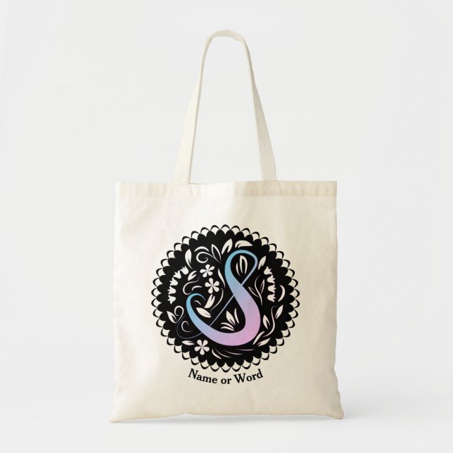 Alphabet S Monogram Handwriting Tragetasche (Vorne)