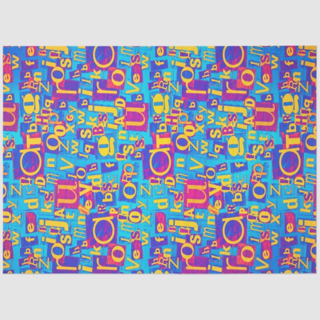 Alphabet-Sammelpapier Seidenpapier (Vorderseite)