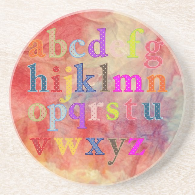 Alphabet Sandstein Untersetzer (Vorne)