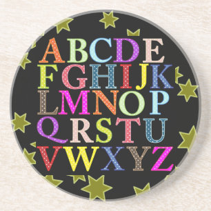 Alphabet Sandstein Untersetzer